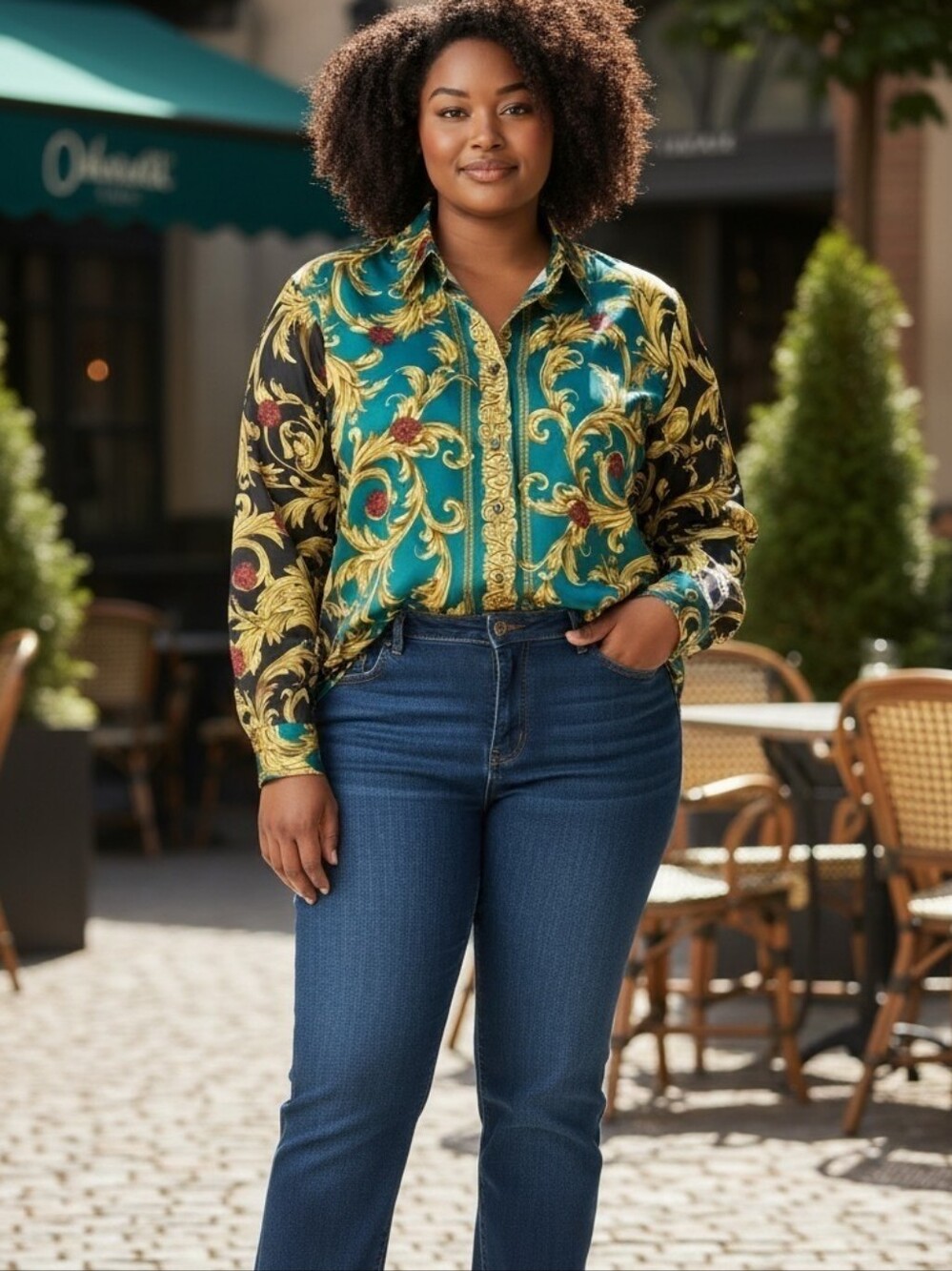 Vintage 90s Cricket Lane Geometric Button Down 16p